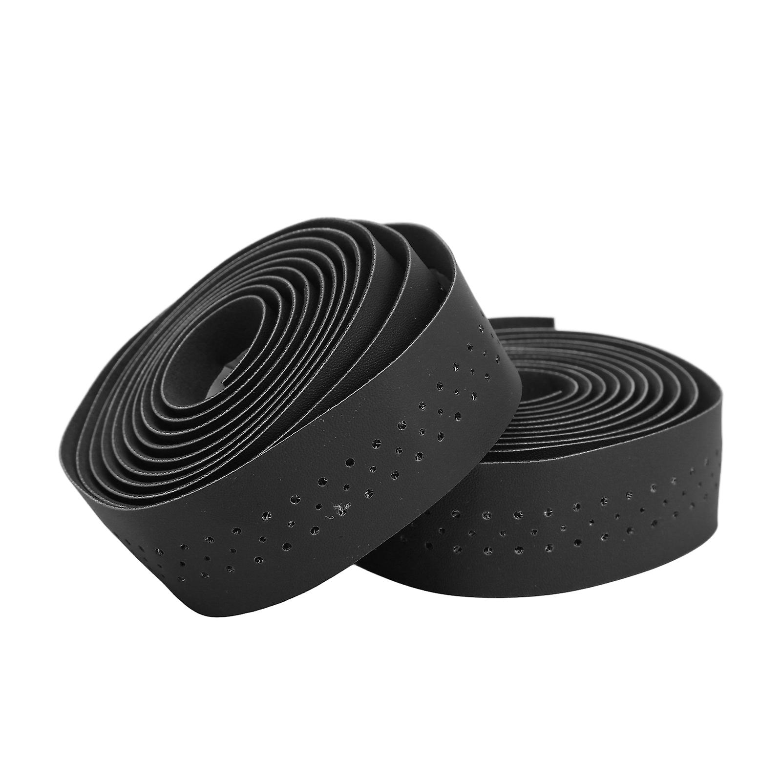 1 Pair Waterproof Bicycle Handlebar Tape Skid Resistance Pu Leather Road Vehicle Handlebar Tapeblack