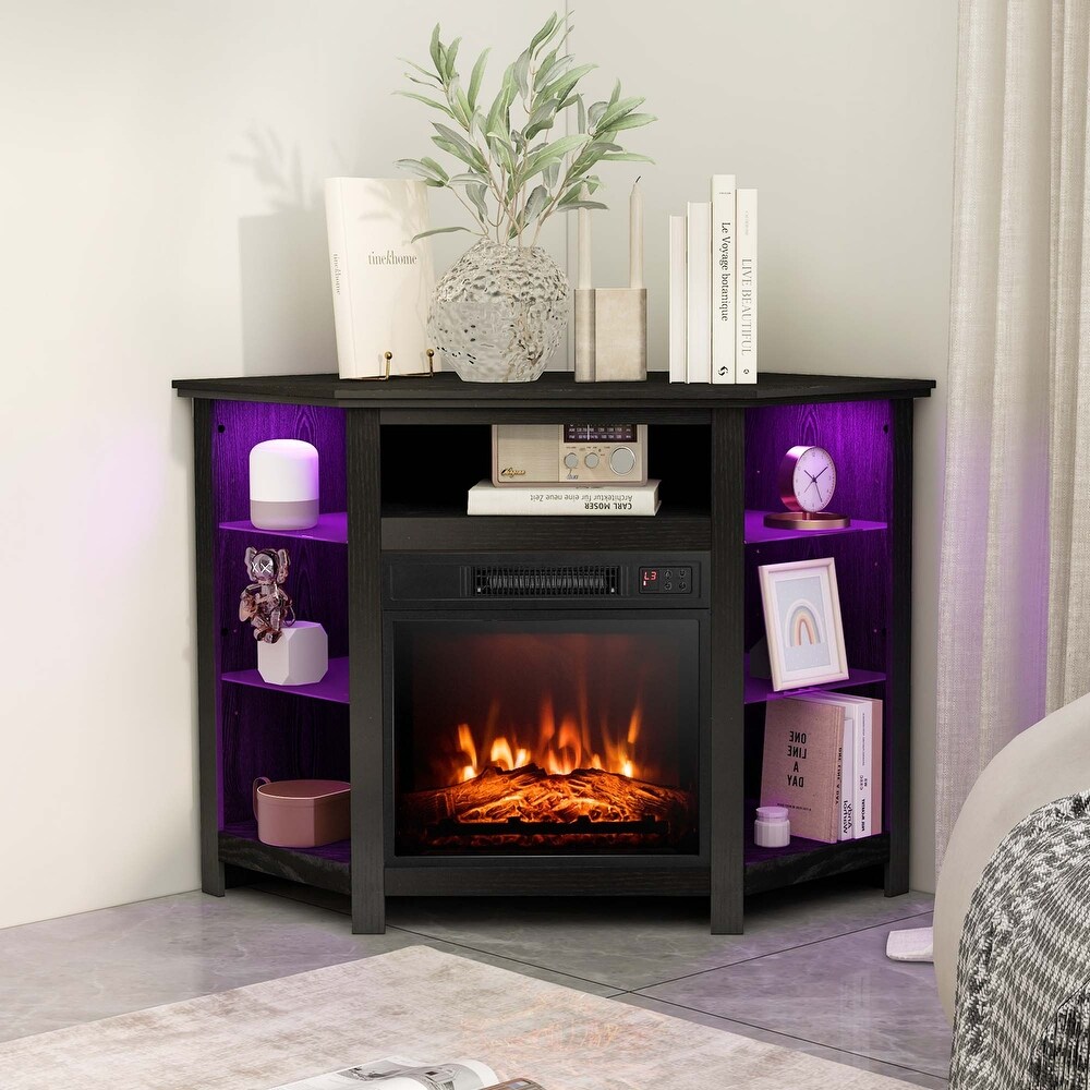 Costway Fireplace TV Stand w/ Led Lights   18\