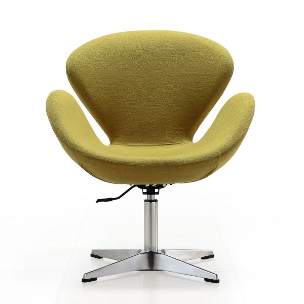 Raspberry Adjustable Swivel Chair in Green and Polished Chrome