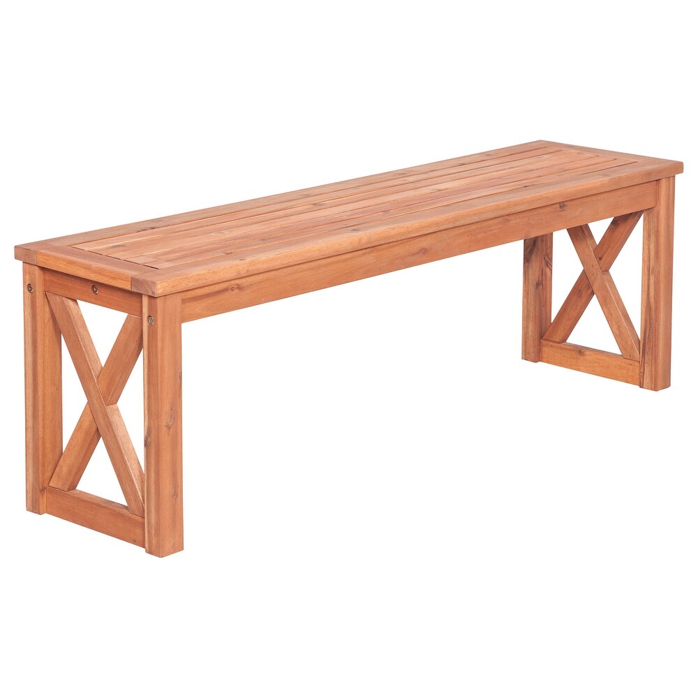 Middlebrook Surfside Acacia Wood X frame Outdoor Bench