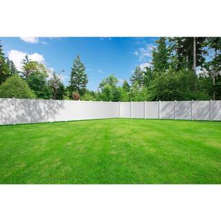 Veranda 5 in. x 5 in. x 8 ft. White Vinyl Routed Fence Corner Post 141396