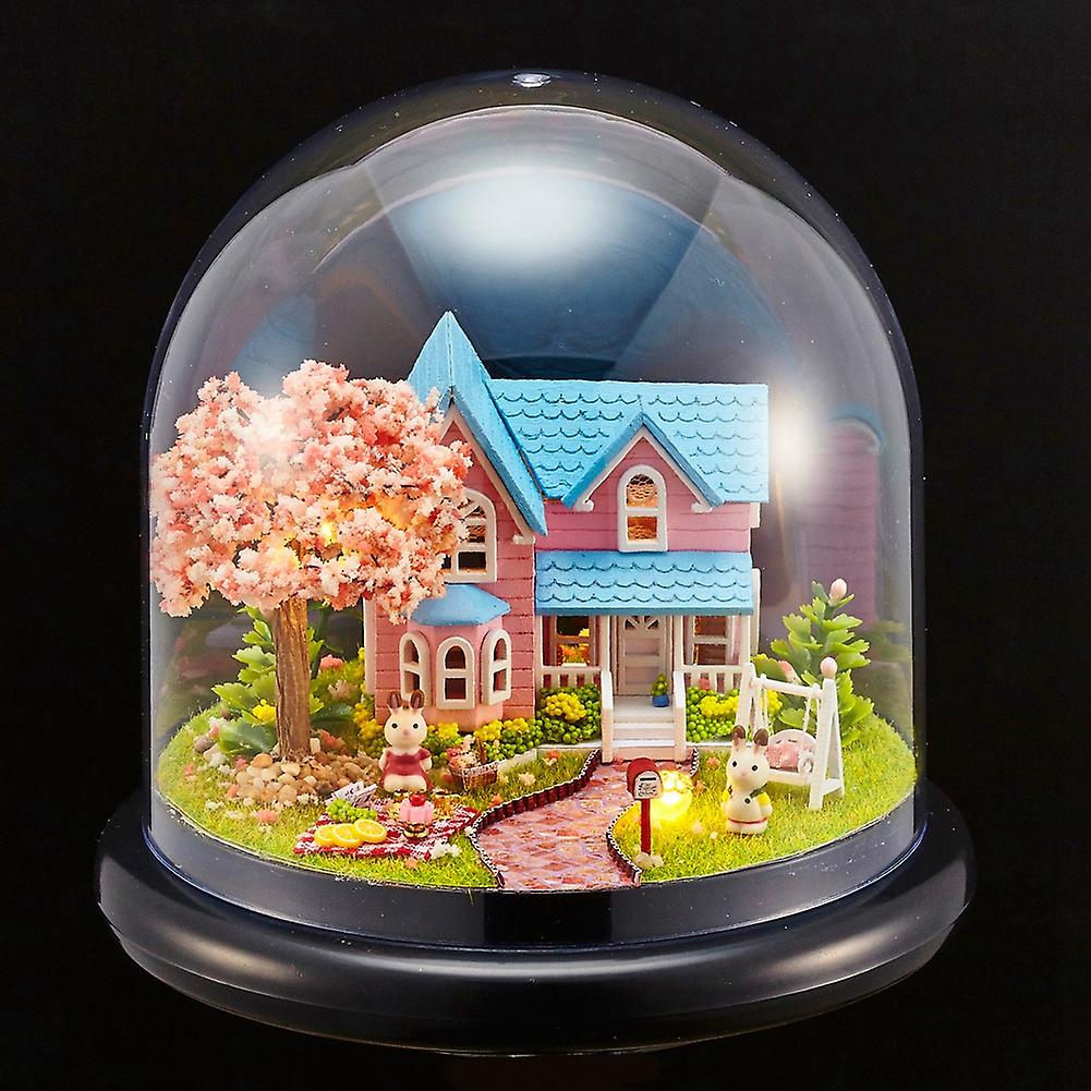 DIY Handcraft Buildings Mini House Kit with LED Lights Christmas Birthday Gifts Home Decor #2