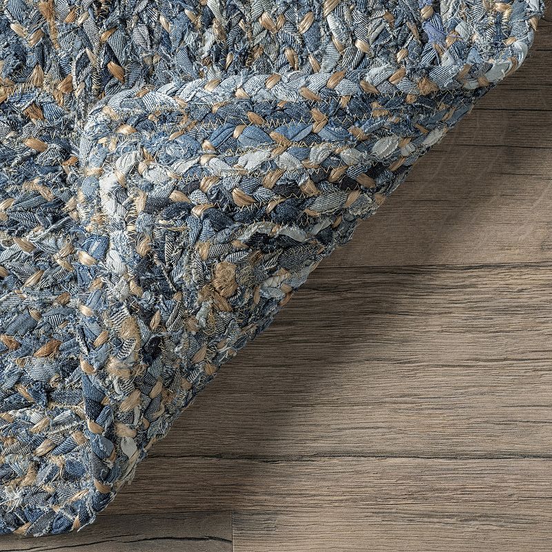 nuLoom Hand Braided Otelia Denim And Jute Area Rug