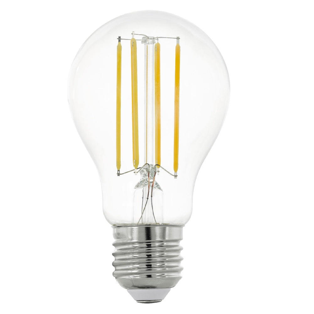 EGLO 12538 LED 12W GLS A60 E27 ES Clear Filament Lamp 1521lm 2700k