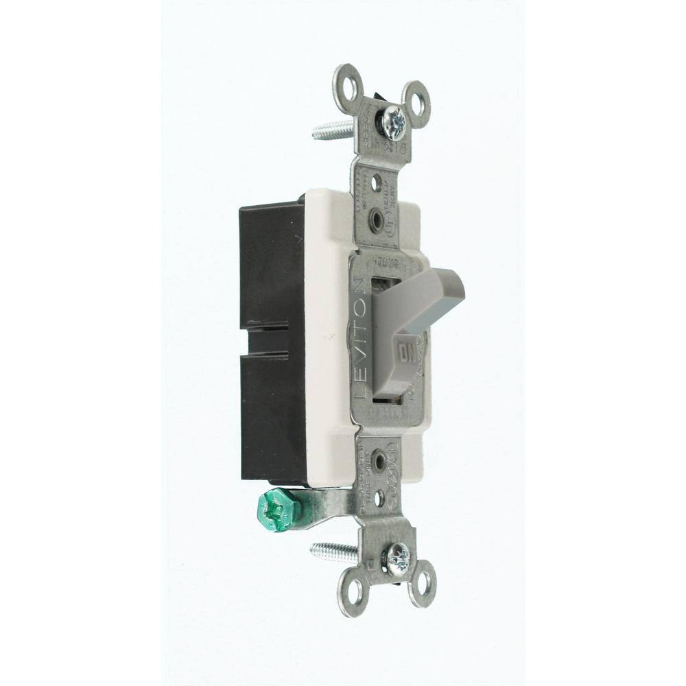 Leviton 15 Amp Commercial Grade Single Pole Toggle Switch Gray CS115-2GY