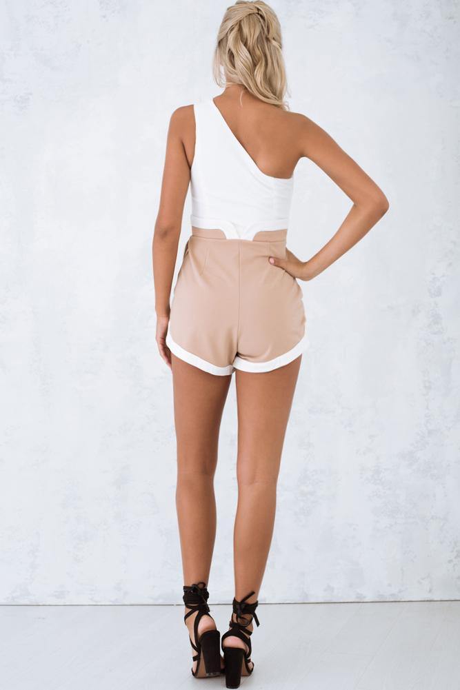 Look Away Romper Nude