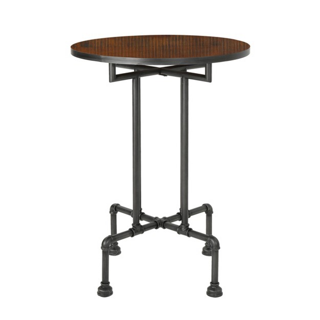 Westleigh Round Industrial Bar Table Dark Brown Christopher Knight Home