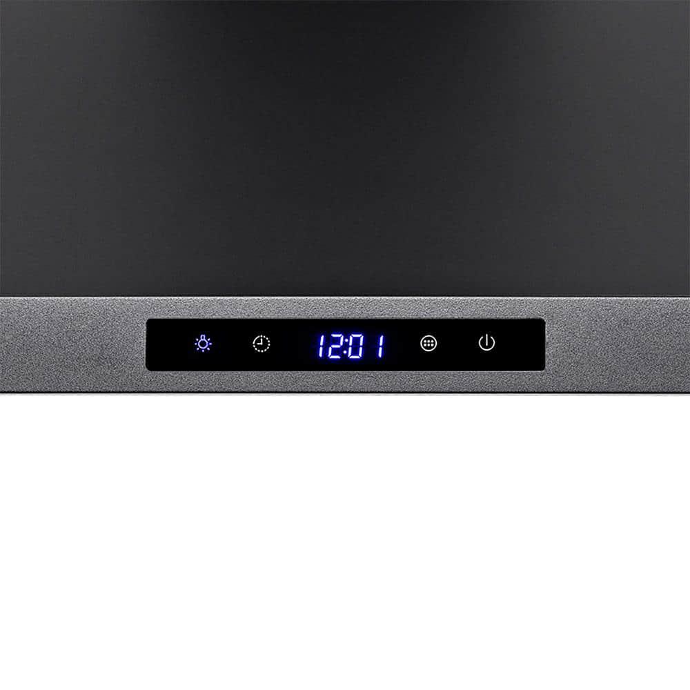 AKDY 30 in Convertible Kitchen Wall Mount Range Hood with Lights in Stainless Steel with Black Painted Stainless Steel