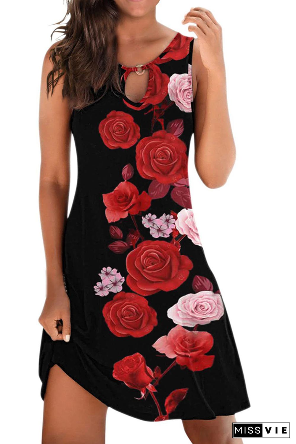 Printed Women Sleeveless Tank Dress Wholesale