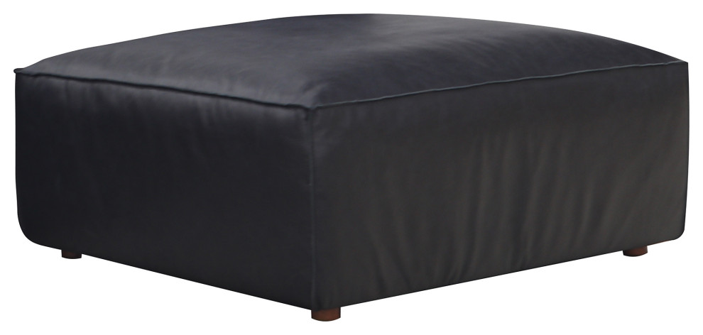 Form Ottoman Vantage Black Leather   Contemporary   Footstools And Ottomans   by Moe  x27s Home Collection  Houzz