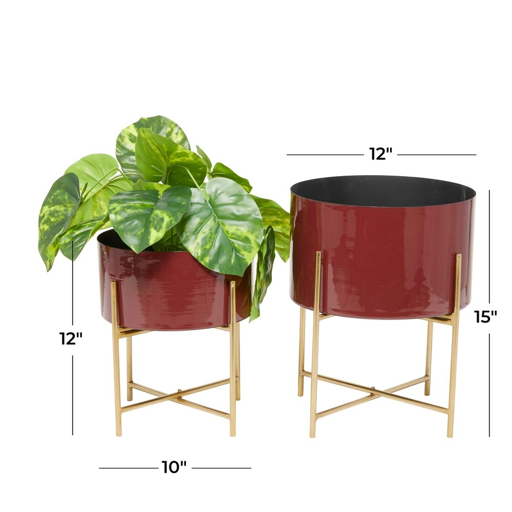 Iron Contemporary Planter (Set of 2)   S/2 12\