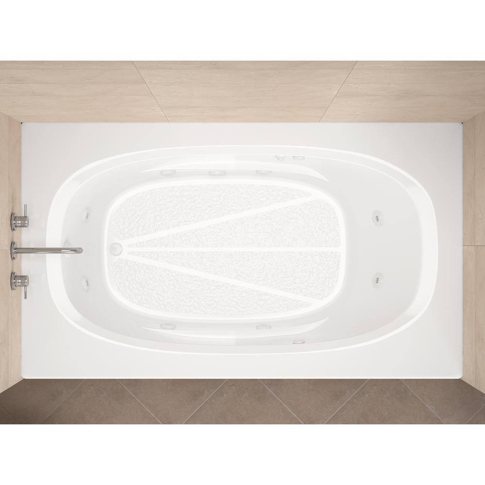 Universal Tubs Tiger's Eye 6 ft. Rectangular Drop-in Whirlpool Bathtub in White HD3672PWR