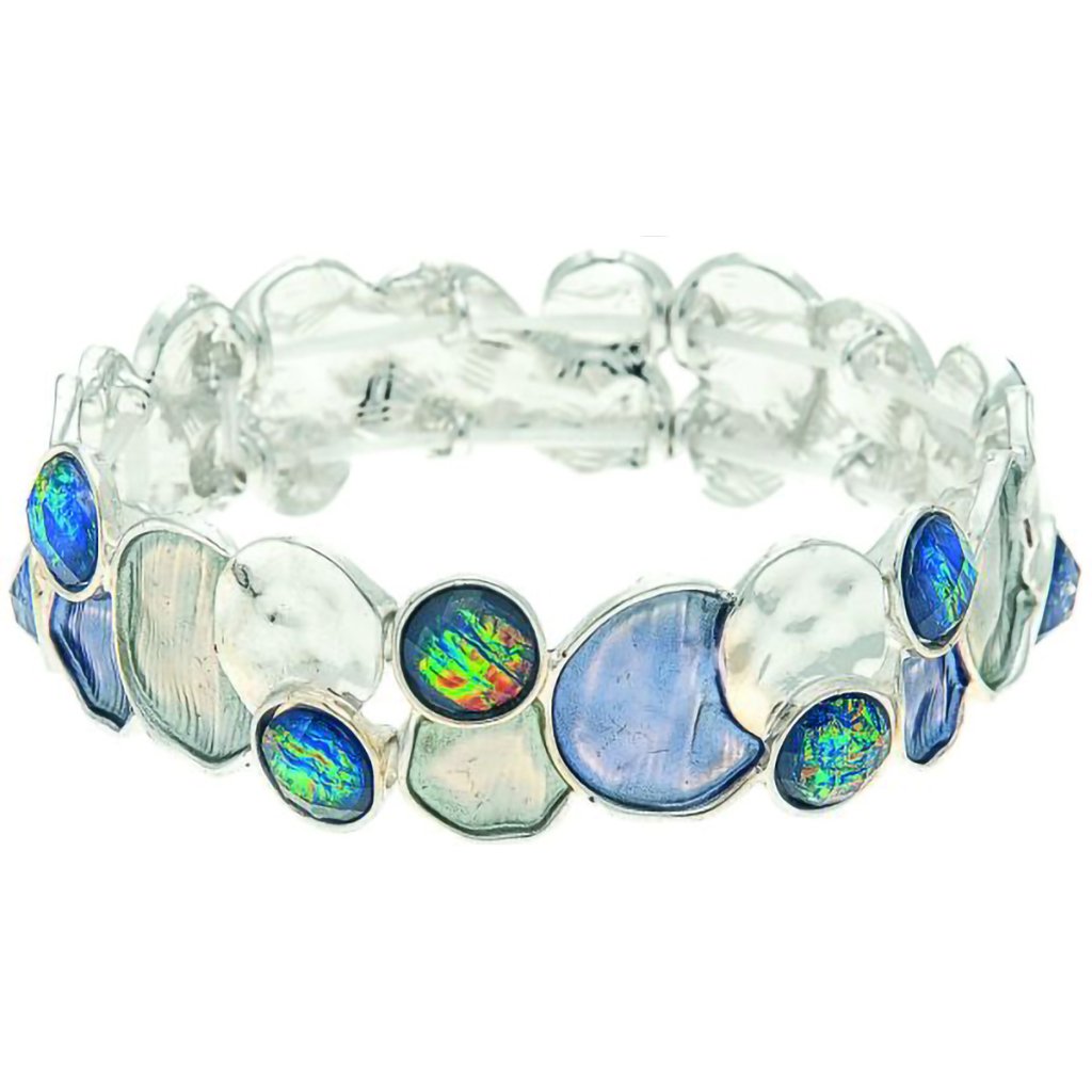 Rain  Silver Blue Bubbles Bracelet