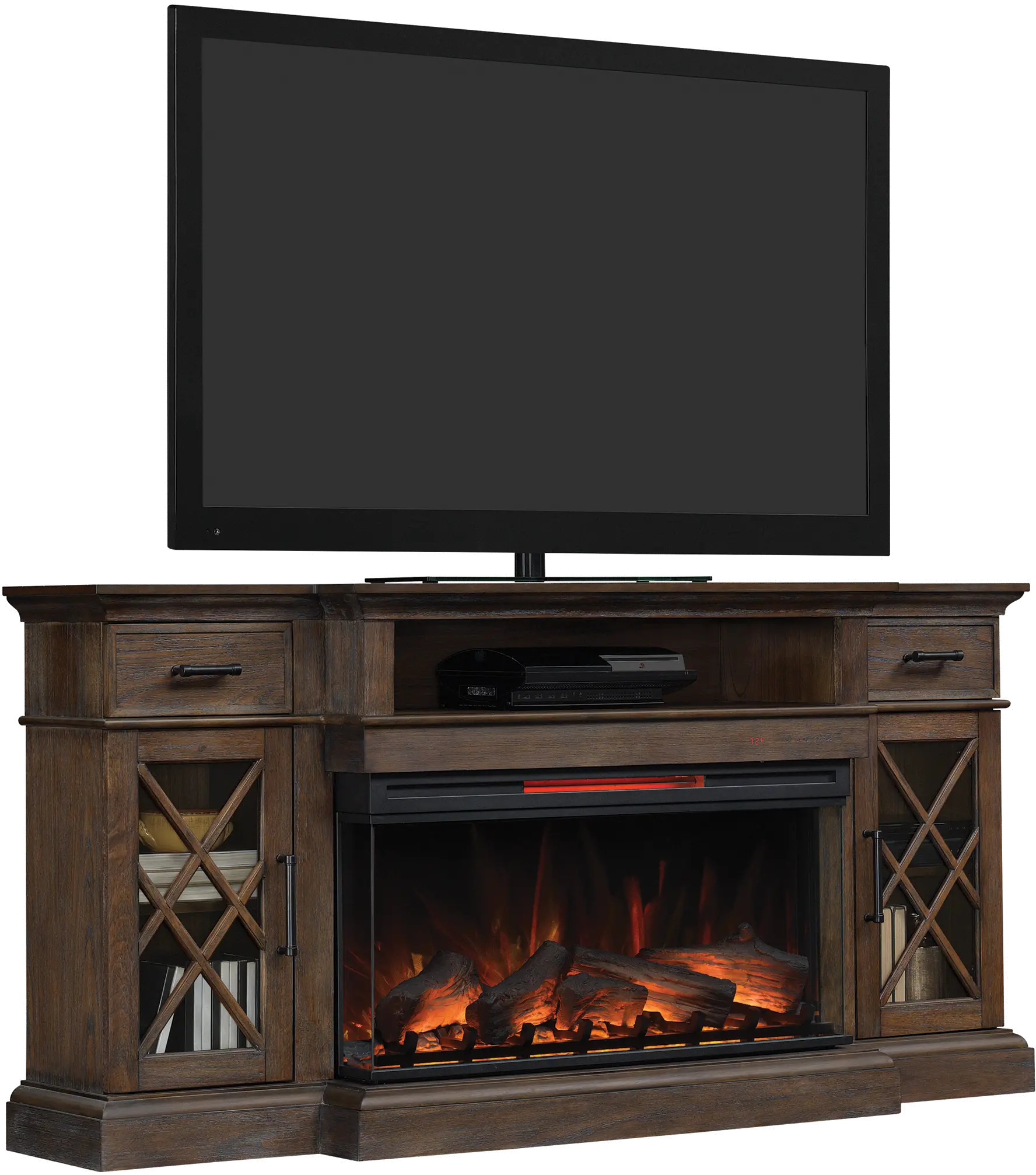 Hamilton Prairie Brown 70 Fireplace TV Stand