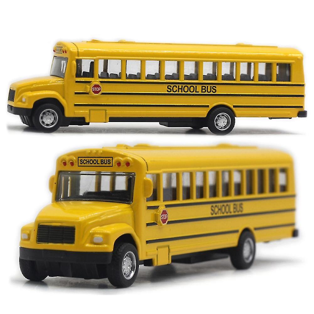 Naievear Alloy Pull Back School Bus Model Collection Vehicle Children Car Toy Decor Gift