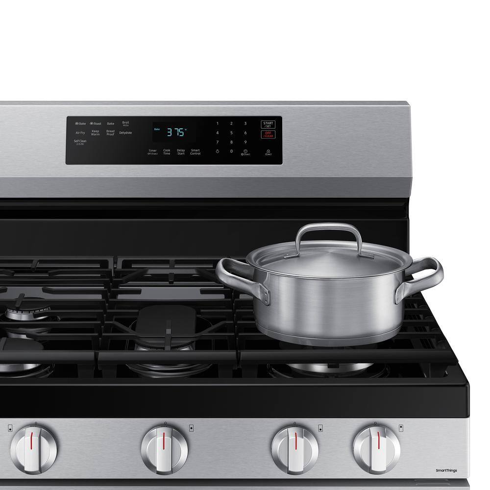  6 cu. ft. Smart Wi-Fi Enabled Convection Gas Range with No Preheat AirFry in Stainless Steel NX60A6511SS