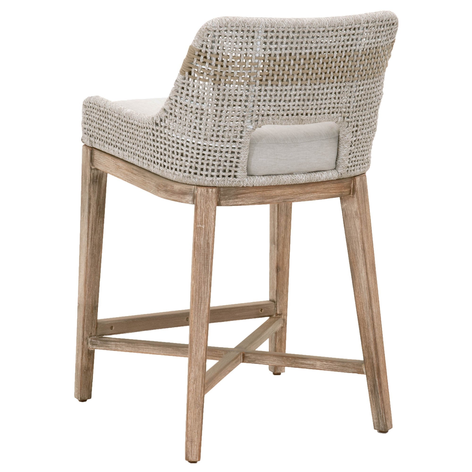 Tapestry Counter Stool in Taupe & White Flat Rope