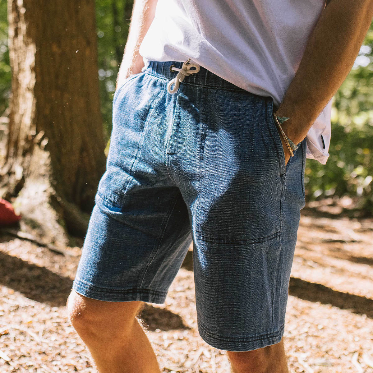 Pine Recycled Cotton Cord Shorts - Washed Denim