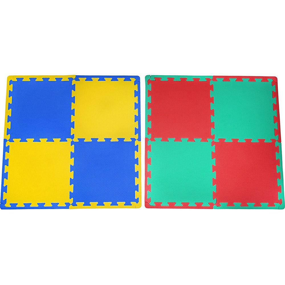 KC CUBS Multicolor 12 in. x 12 in. Exercise Children's Interlocking Puzzle EVA Play Foam Floor Mat (16 sq. ft.) (54-Borders) EVA001