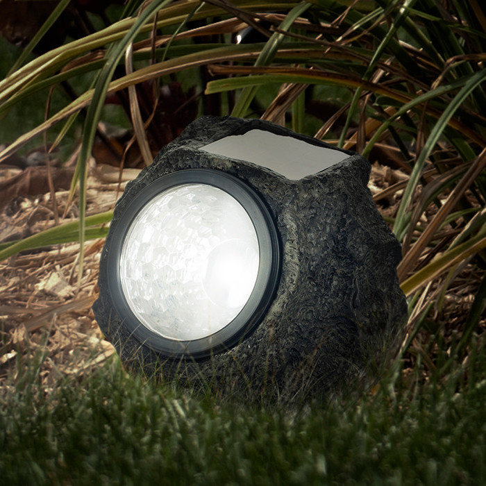 Pure Garden LED Solar Rock Landscaping Lights  Set of 4   Contemporary   Inground And Well Lights   by DCG WholeSale  Houzz