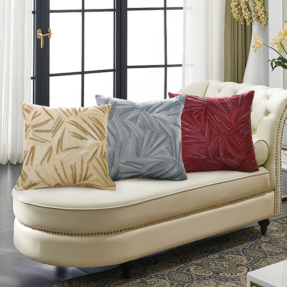 Violet Linen Rosetta Wheat Spikelets Pattern  18 Inch x 18 Inch  Square  Decorative Cushion Cover