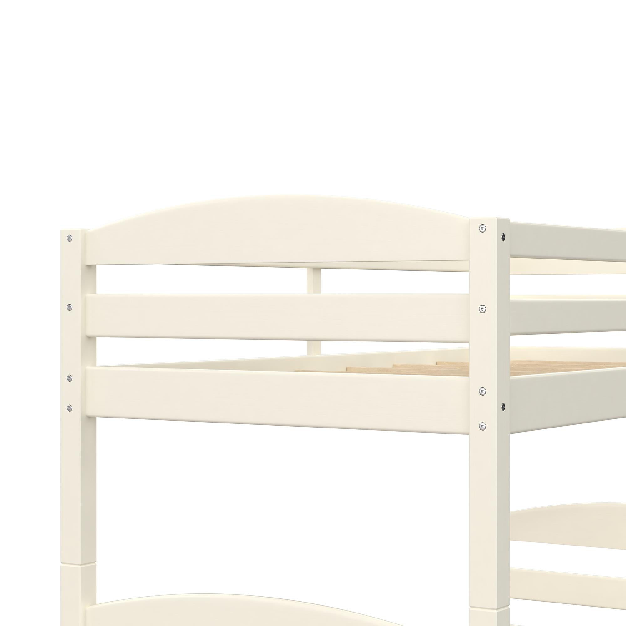 Better Homes & Gardens Leighton Solid Wood Twin-over-Twin Convertible Bunk Bed, White