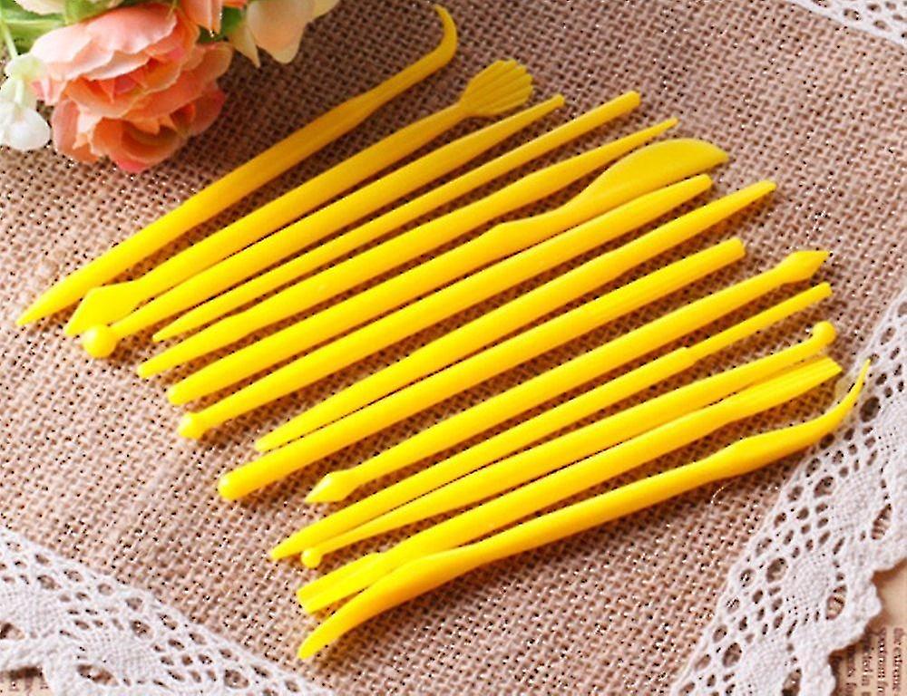 14pcs Set Plastic Crafts Clay Modeling Tool For Shaping And Sculpting By Yueton (yellow)