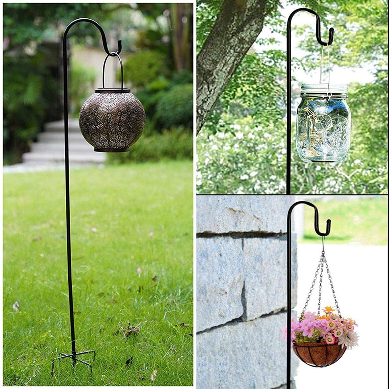 Lovehome Shepherd-Hooks for Bird-Feeder Lantern Plant-Hook Garden-Stake - Plant Stand