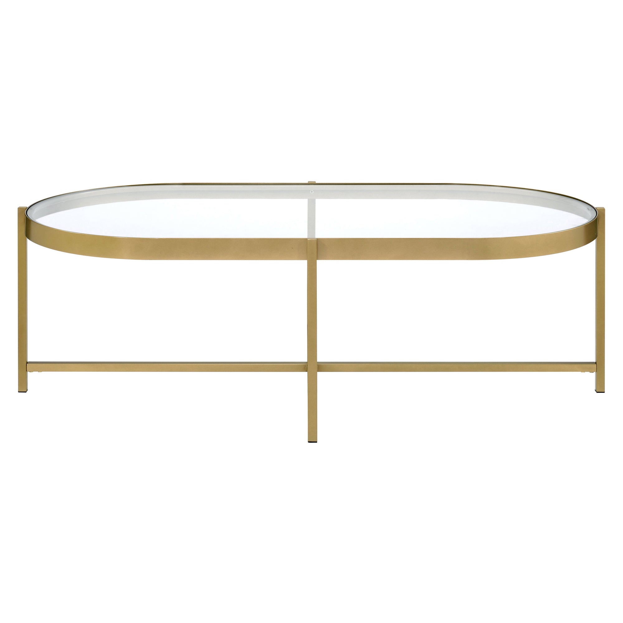 ACME Charrot Oval Coffee Table in Clear and Gold