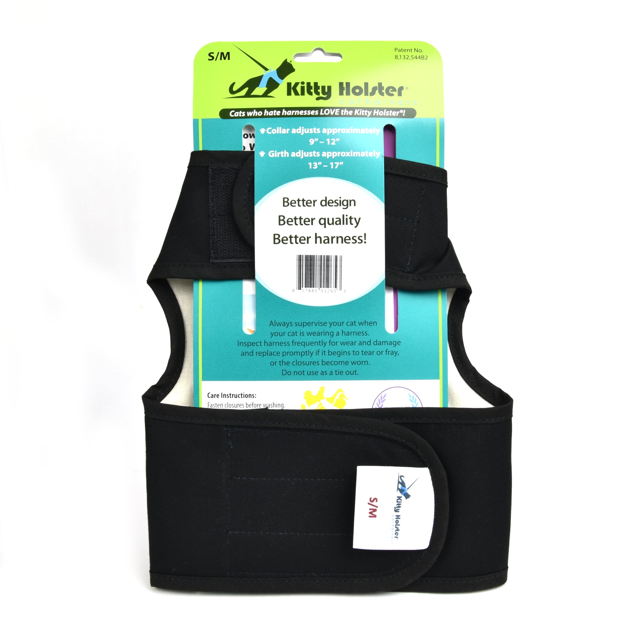 Kitty Holster Cat Harness， Small/Medium， Black