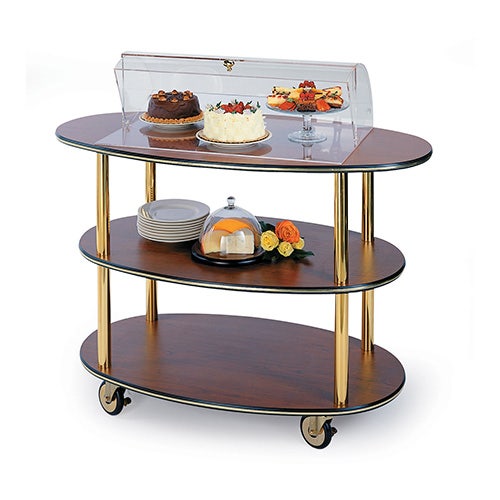 Geneva 36303 - Rounded Oval Top Laminate Dessert Cart， 44