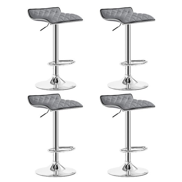 Javlergo Set of 4 Adjustable Swivel Bar Stools Counter Height Bar Chair with Footrest， Dark Gray