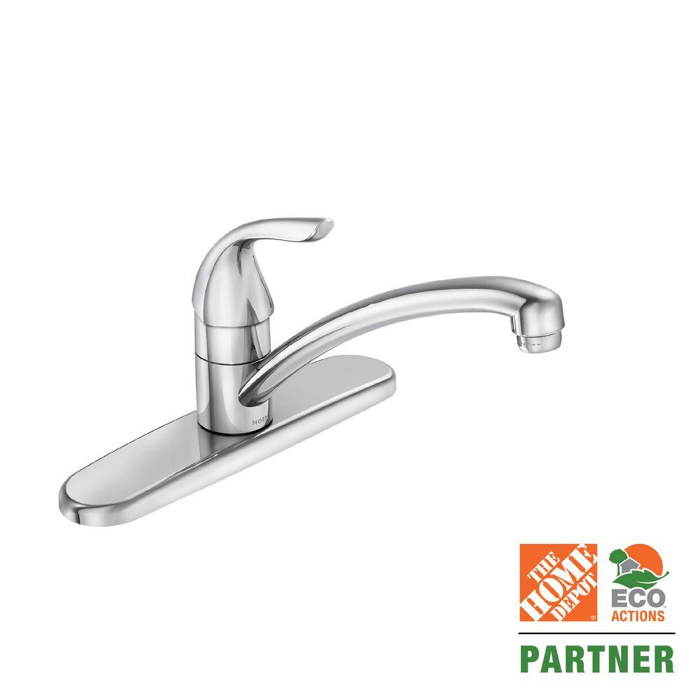 MOEN Adler Single-Handle Low Arc Standard Kitchen Faucet in Chrome 87201