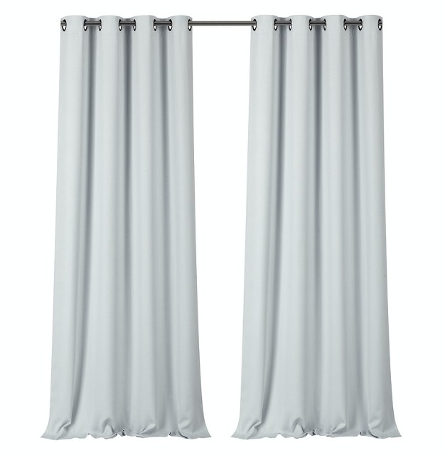 Kate Aurora 100 Hotel Thermal Blackout White Grommet Top Curtain Panels