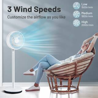 Costway Adjustable-Heights 32 in. Oscillating Pedestal Fan Portable Floor Fan with 3-Speeds ES10088US-WH