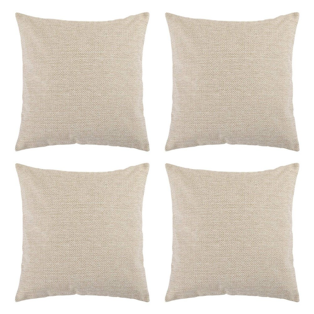 Textured Geometry Pattern Square Warm Throw Pillow Cases Khaki