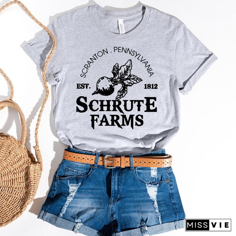 Schrute Farms Woman T Shirt Cotton Short Sleeve Tv Shows Harajuku T-shirt Ladies Clothes Women Tshirt Dropshipping