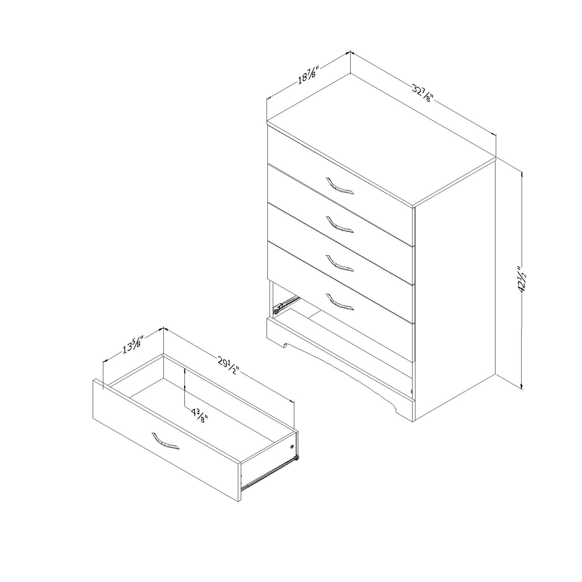 South Shore SoHo 5-Drawer Chest, Gray Oak