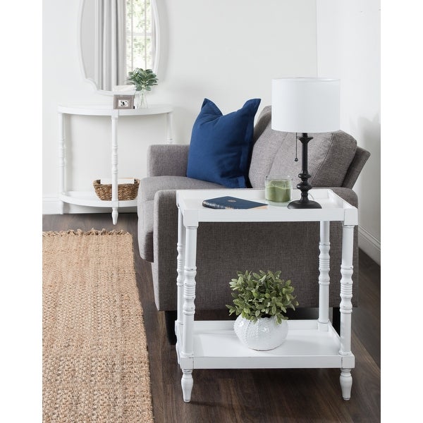 Kate and Laurel Bellport Wood Side Table with Shelf