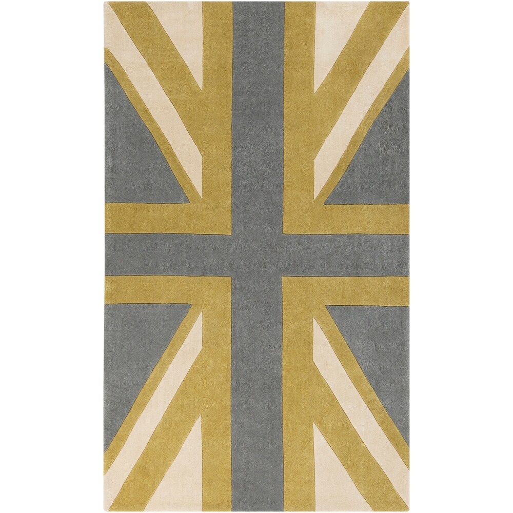 Hand tufted Union Jack Novelty Contemporary Area Rug