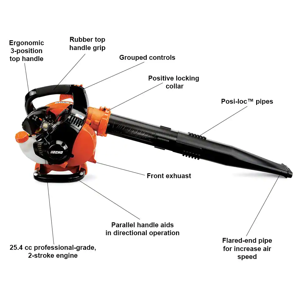 ECHO PB-255LN 191 MPH 354 CFM 25.4 cc Gas 2-Stroke Cycle Low Noise Handheld Leaf Blower