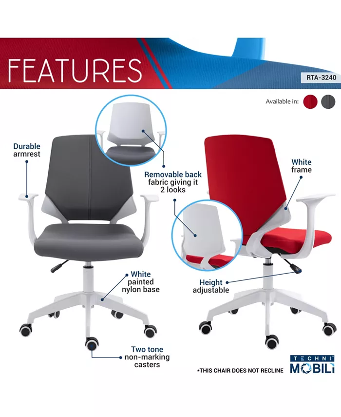 RTA Products Techni Mobili Mid Back Chair