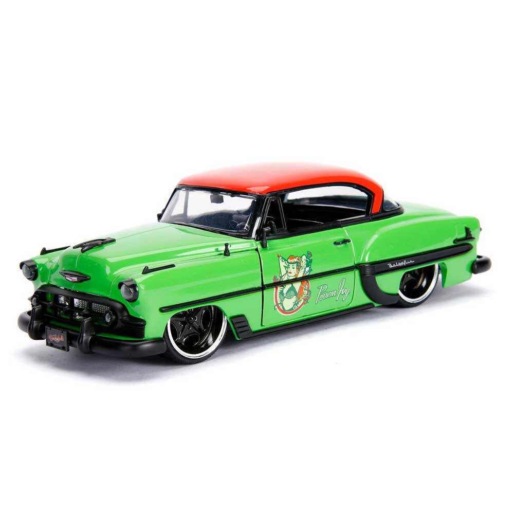 Jada Toys DC Comics Bombshells Poison Ivy and 1953 Chevy Bel Air Die-cast Car 1:24 Scale Vehicle 2.75 Collectible Figurine Play Vehicle