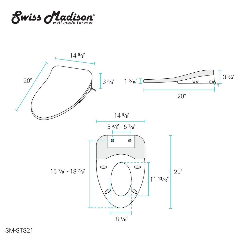 Swiss Madison Cascade Electric Bidet Attachment in White SM-STS21