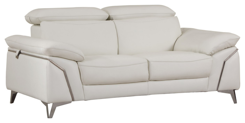 68  x27 x27x41  x27 x27x39  x27 x27Modern White Leather Sofa And Loveseat   Midcentury   Living Room Furniture Sets   by UStradeENT LLC  Houzz