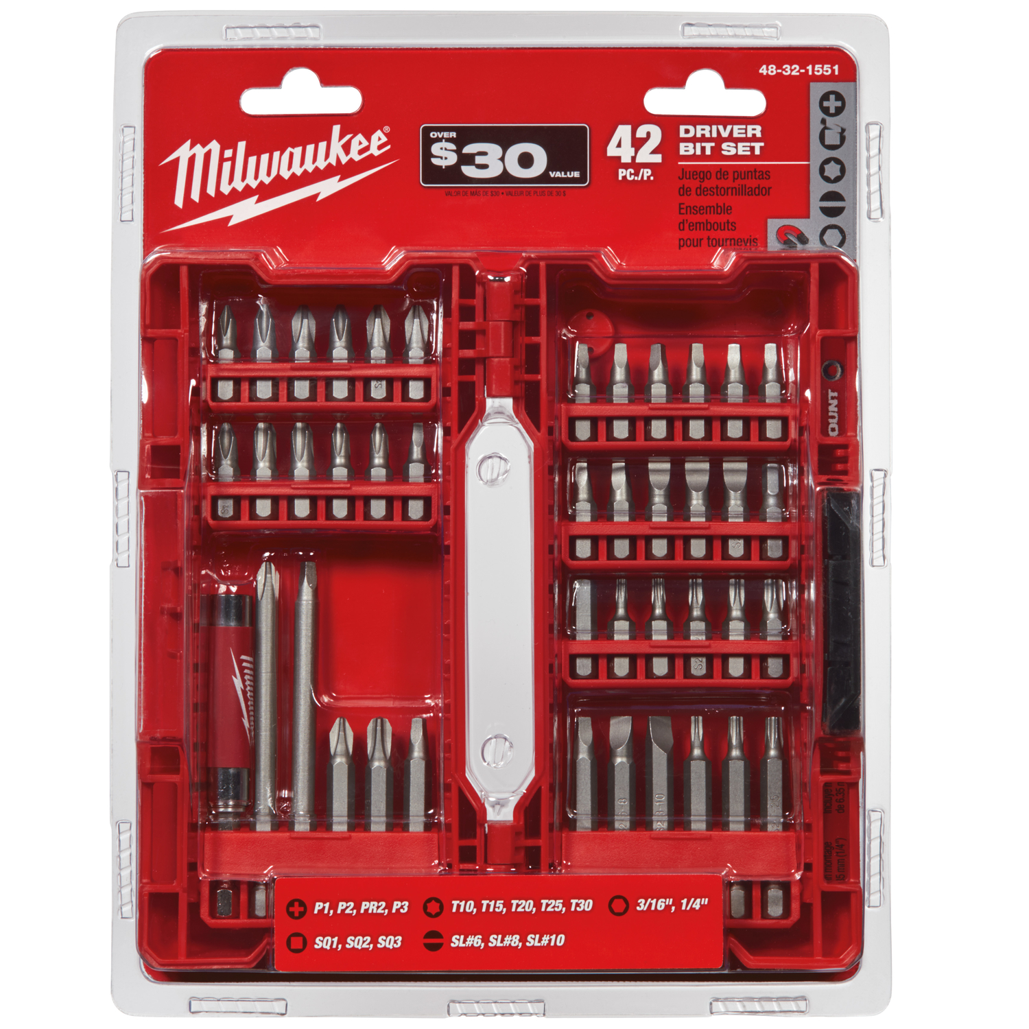 MW Shockwave Assorted 0.25 in. L Screwdriver Bit Set S2 Tool Steel 42 pc