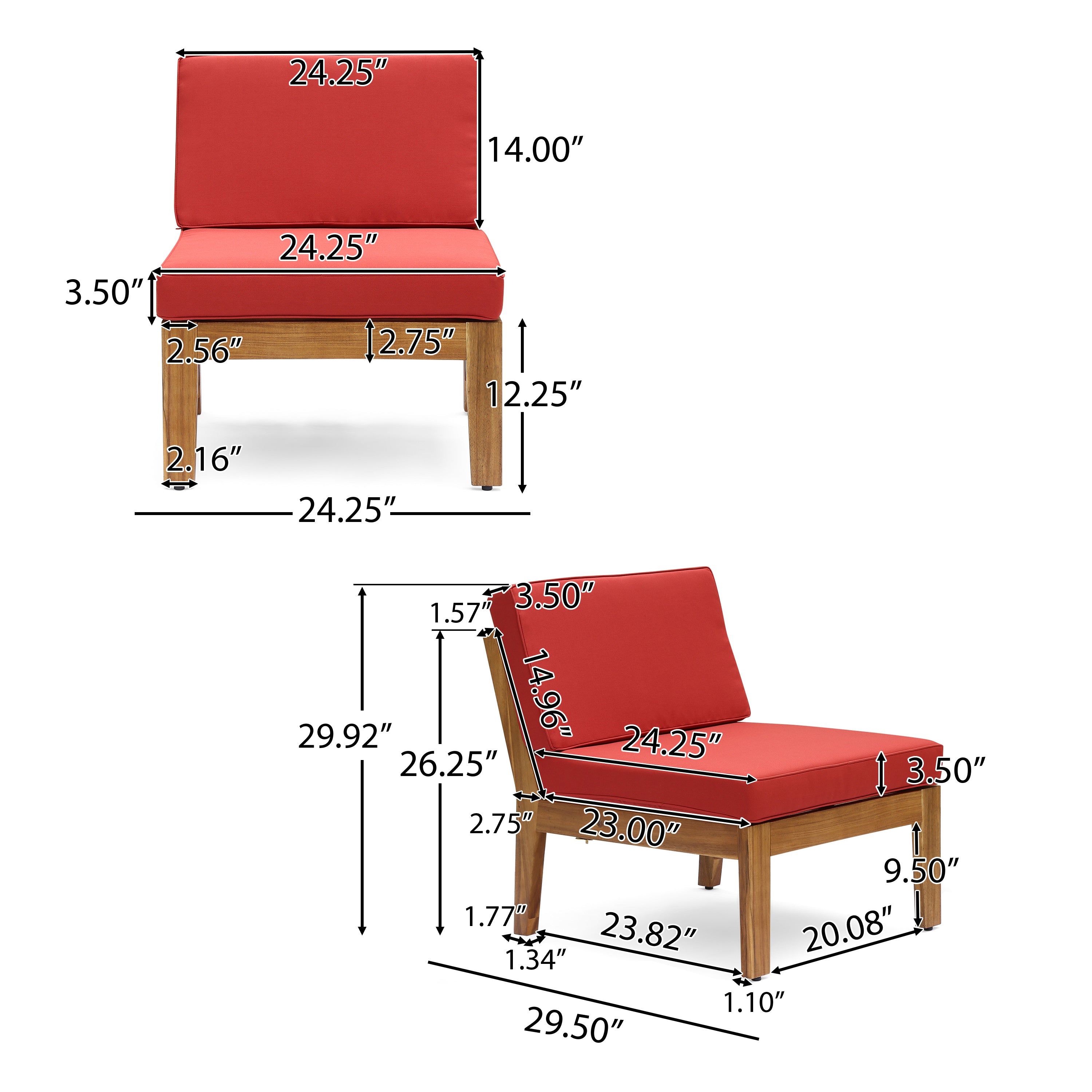 Giselle Outdoor Acacia Wood 6 Seater Sectional Sofa and Club Chair Set with Coffee Table