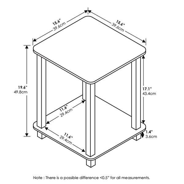 Furinno Simplistic End Table， Set of Two，