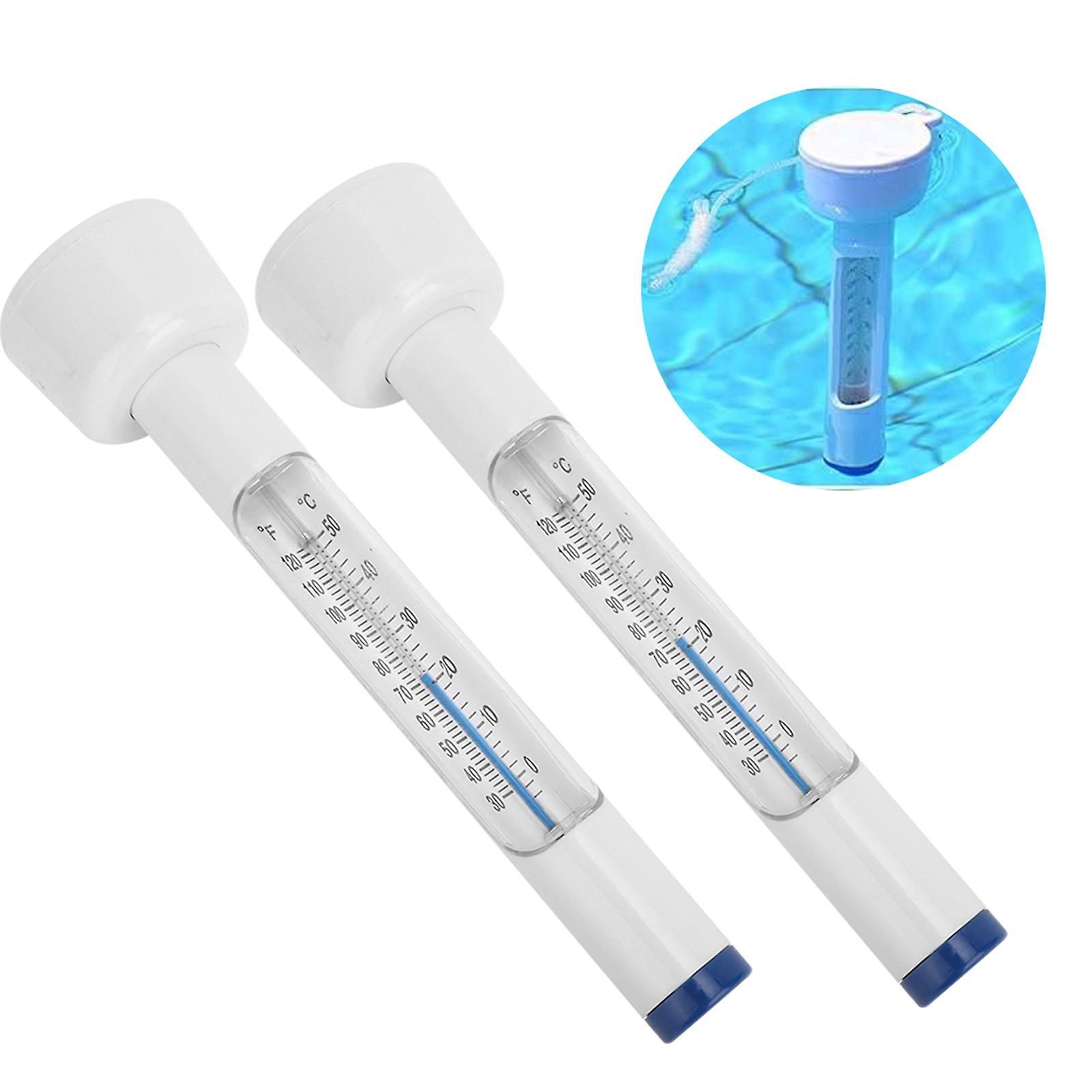 2pcs High Quality Compact Lightweight Swimming Pool Water Temperature Meter Float Thermometerwhite