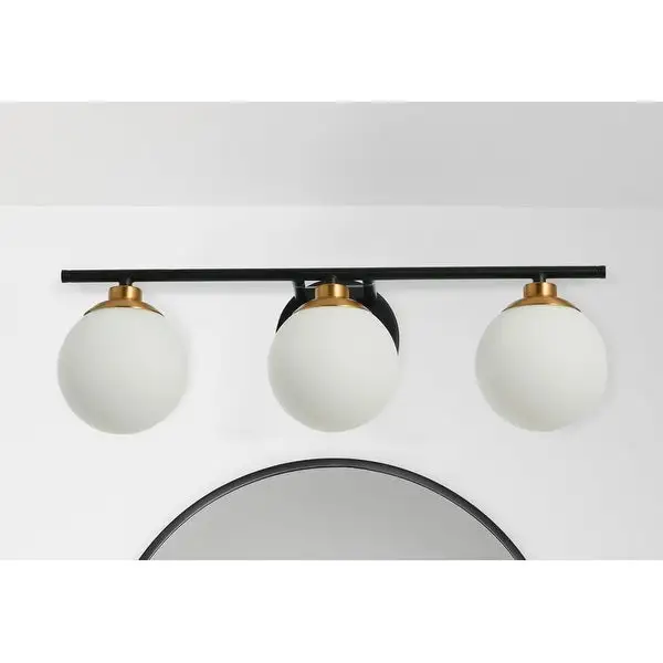 Robert Stevenson Lighting Lorne - Metal and Frosted Glass 3-Light Vanity Light